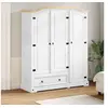 Image de Garde-robe Corona blanc 151,5x52x186 cm bois de pin massif, armoire de rangement, organisateur de garde-robe, armoire, placard