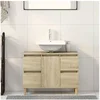 Image de Meuble d évier chêne sonoma 80x33x60 cm bois d ingénierie