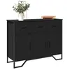 Image de Buffet noir 97x32,5x74,5 cm bois d'ingénierie 848559