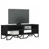 Image de Meuble TV noir 122x34x41 cm bois d'ingénierie, support TV, buffet TV, meuble multimédia, banc TV, meuble hifi, centre 848569