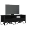 Image de Meuble TV noir 122x34x41 cm bois d'ingénierie, support TV, buffet TV, meuble multimédia, banc TV, meuble hifi, centre 848579
