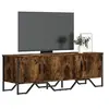 Image de Meuble TV chêne fumé 122x34x41 cm bois d'ingénierie, support TV, buffet TV, meuble multimédia, banc TV, meuble hifi, 848586