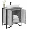 Image de Armoire lavabo de salle de bain sonoma gris 60x35x60 cm, placard lavabo de salle de bain, meubles de salle de bain, 848657