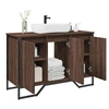 Image de Armoire lavabo de salle de bain chêne marron 91x35x60 cm, placard lavabo de salle de bain, meubles de salle de bain, 848663