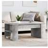Image de Table basse gris béton 102x55x42 cm bois d'ingénierie, table d'appoint, table de salon, table latérale, bout de 831856