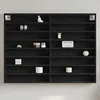 Image de Armoire à vitrine noir 100x8,5x75 cm bois d'ingénierie, armoire murale, armoire de rangement murale, armoire 847934