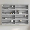 Image de Armoire à vitrine gris béton 100x8,5x75 cm bois d'ingénierie, armoire murale, armoire de rangement murale, armoire 847936