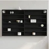 Image de Armoire à vitrine noir 100x8,5x58 cm bois d'ingénierie, armoire murale, armoire de rangement murale, armoire 847941