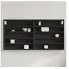 Image de Armoire à vitrine noir 100x8,5x50 cm bois d'ingénierie, armoire murale, armoire de rangement murale, armoire 847948