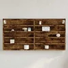 Image de Armoire à vitrine chêne fumé 100x8,5x50 cm bois d ingénierie