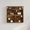 Image de Armoire à vitrine chêne fumé 60x8,5x58 cm bois d'ingénierie, armoire murale, armoire de rangement murale, armoire 847965