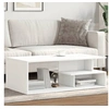 Image de Table basse blanc 102x55x35 cm bois d'ingénierie, table latérale, table de salon, table d'accent, bout de canapé, 848010