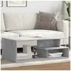 Image de Table basse gris béton 102x55x35 cm bois d'ingénierie, table latérale, table de salon, table d'accent, bout de 848013