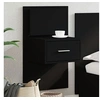 Image de Table de chevet murale avec lumières LED noir, armoire, armoire d'appoint, armoire de chevet, table de chevet, meuble 848159