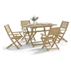 Image de Ensemble à manger de jardin 5 pcs Bois d'acacia solide, ensemble de salle à manger d'extérieur, meuble de salle à 3294999
