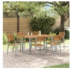 Image de Ensemble de salle à manger de jardin 7 pièces en bois d'acacia et métal 3284344