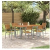 Image de Ensemble de salle à manger de jardin 7 pièces en bois d'acacia massif et métal 3284346