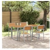 Image de Ensemble de salle à manger de jardin 5 pièces en acier gris et bois d'acacia 3284353
