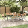 Image de Salon de jardin GENERIQUE 8 personnes bois massif 200 x 90 x 75 cm 9 pieces