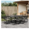Image de Ensemble à manger de jardin 11 pcs coussins noir résine tressée, ensemble à manger d'extérieur, meuble à manger de 3295014
