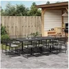 Image de Ensemble à manger de jardin 13 pcs coussins noir résine tressée, ensemble à manger d'extérieur, meuble à manger 3295015