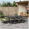Image de Ensemble à manger de jardin 13 pcs coussins noir résine tressée, ensemble à manger d'extérieur, meuble à manger 3295020