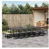 Image de Ensemble à manger de jardin 17 pcs coussins noir résine tressée, ensemble à manger d'extérieur, meuble à manger 3295022