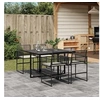 Image de Ensemble à manger de jardin coussins 5pcs noir résine tressée, ensemble à manger d'extérieur, meuble à manger de 3295023