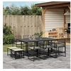 Image de Ensemble à manger de jardin 11 pcs coussins noir résine tressée, ensemble à manger d'extérieur, meuble à manger de 3295029