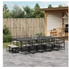 Image de Ensemble à manger de jardin 15 pcs coussins noir résine tressée, ensemble à manger d'extérieur, meuble à manger 3295031