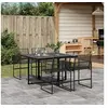Image de Ensemble à manger de jardin 5 pcs Noir Résine tressée, ensemble de salle à manger d'extérieur, meuble de salle à 3295033
