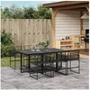 Image de Ensemble à manger de jardin 7 pcs Noir Résine tressée, ensemble de salle à manger d'extérieur, meuble de salle à 3295034