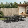 Image de Ensemble à manger de jardin 13 pcs noir résine tressée, ensemble de salle à manger d'extérieur 3295037