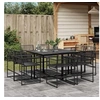 Image de Ensemble à manger de jardin 9 pcs Noir Résine tressée, ensemble de salle à manger d'extérieur, meuble de salle à 3295038