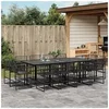 Image de Ensemble à manger de jardin 13 pcs noir résine tressée, ensemble de salle à manger d'extérieur 3295040
