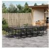 Image de Ensemble à manger de jardin 15 pcs noir résine tressée, ensemble de salle à manger d'extérieur 3295041