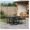 Image de Ensemble à manger de jardin 7 pcs Noir Résine tressée, ensemble à manger d'extérieur, meuble à manger de jardin, 3295049