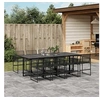 Image de Ensemble à manger de jardin 9 pcs Noir Résine tressée, ensemble à manger d'extérieur, meuble à manger de jardin, 3295050
