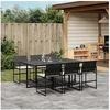 Image de Ensemble à manger de jardin coussins 7 pcs noir résine tressée, ensemble à manger d'extérieur, meuble à manger de 3295059