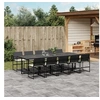 Image de Ensemble à manger de jardin 11 pcs coussins noir résine tressée, ensemble à manger d'extérieur 3295061