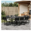 Image de Ensemble à manger de jardin 11 pcs coussins noir résine tressée, ensemble à manger d'extérieur, meuble à manger de 3295064