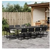Image de Ensemble à manger de jardin 13 pcs coussins noir résine tressée, ensemble à manger d'extérieur, meuble à manger 3295065