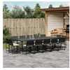 Image de Ensemble à manger de jardin 15 pcs coussins noir résine tressée, ensemble à manger d'extérieur, meuble à manger 3295066