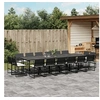 Image de Ensemble à manger de jardin 17 pcs coussins noir résine tressée, ensemble à manger d'extérieur, meuble à manger 3295067