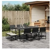 Image de Ensemble à manger de jardin 11 pcs coussins noir résine tressée, ensemble à manger d'extérieur, meuble à manger de 3295069