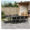 Image de Ensemble à manger de jardin 13 pcs coussins noir résine tressée, ensemble à manger d'extérieur, meuble à manger de 3295070