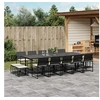 Image de Ensemble à manger de jardin 15 pcs coussins noir résine tressée, ensemble à manger d'extérieur, meuble à manger 3295071