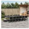 Image de Ensemble à manger de jardin 17 pcs coussins noir résine tressée, ensemble à manger d'extérieur, meuble à manger 3295072