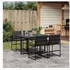 Image de Ensemble à manger de jardin avec coussins 5 pcs noir textilène, ensemble à manger d'extérieur, meuble à manger de 3295073