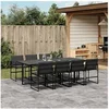 Image de Ensemble à manger de jardin avec coussins 9 pcs noir textilène, ensemble à manger d'extérieur, meuble à manger de 3295075